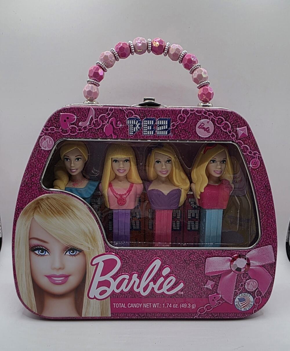 Limited Edition Mattel 2012 Barbie Pez Tin Purse 4 Dispensers Candy Gift Set NEW